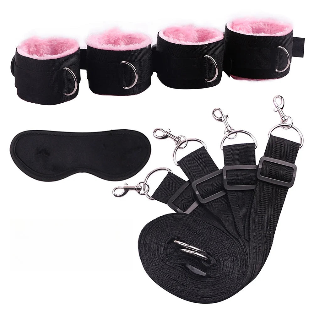 BDSM Bed Strap Bondage Binding on The Bed Binding Adult Sex Toys Sex Bondage Belt Bed Flirting Handcuffs Footcuffs Self Bondage