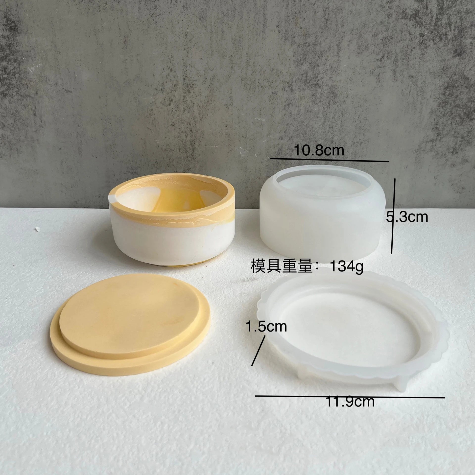 Round Stripe Candle Jar Silicone Mold DIY Handmade Storage Box Pen Holder Plaster Cement Vase Crafts Casting Molds Home Decor