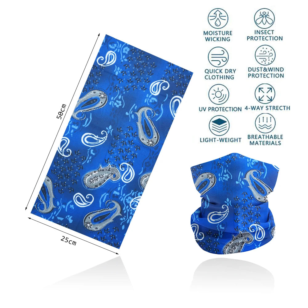 Seamless Bandana Rave Face Cover Scarf Mask Neck Gaiter Face Mask For Men Women Cycling Balaclava Headband Head Wrap Headwear