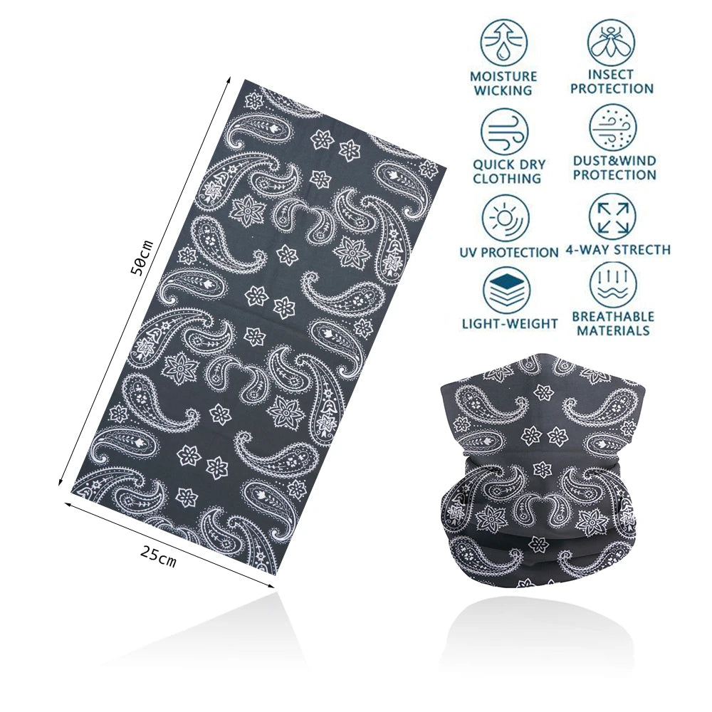 Seamless Bandana Rave Face Cover Scarf Mask Neck Gaiter Face Mask For Men Women Cycling Balaclava Headband Head Wrap Headwear