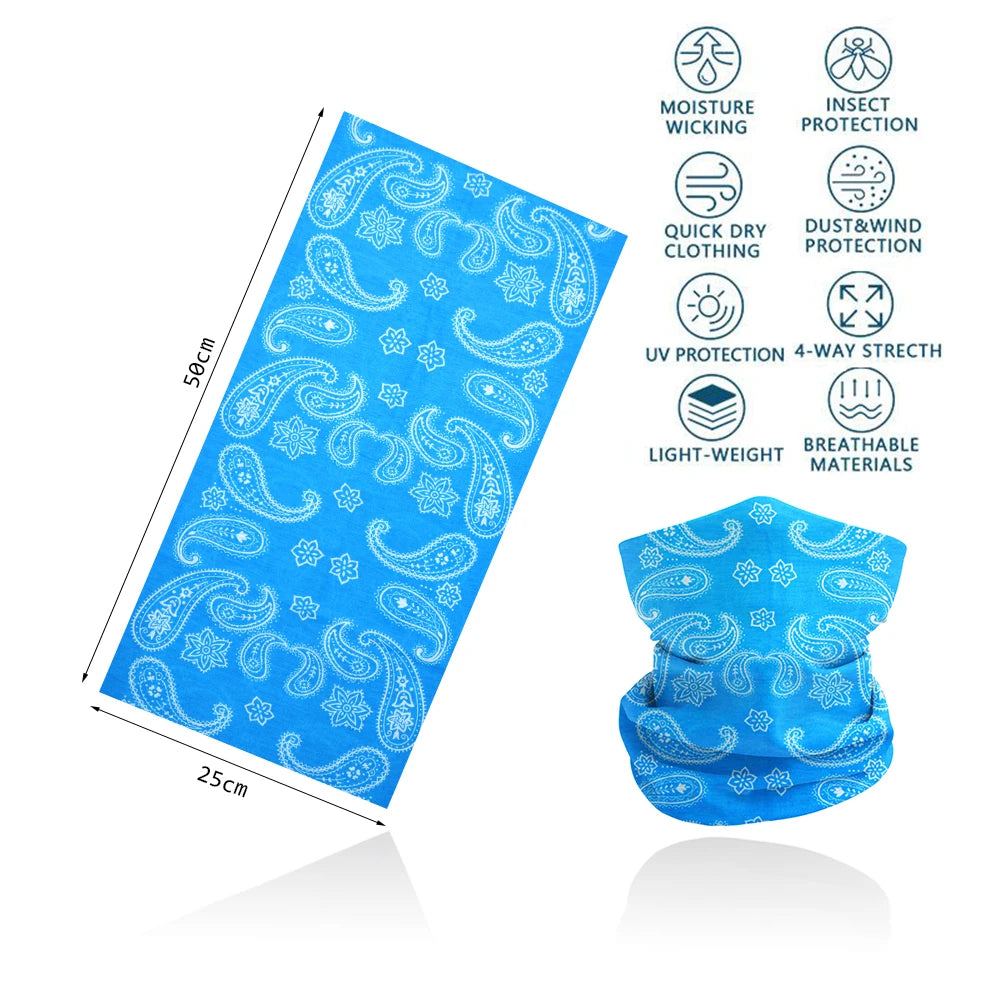 Seamless Bandana Rave Face Cover Scarf Mask Neck Gaiter Face Mask For Men Women Cycling Balaclava Headband Head Wrap Headwear