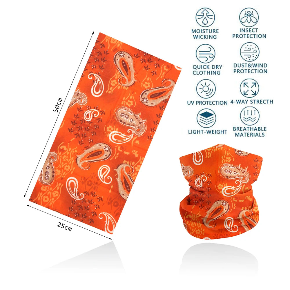 Seamless Bandana Rave Face Cover Scarf Mask Neck Gaiter Face Mask For Men Women Cycling Balaclava Headband Head Wrap Headwear