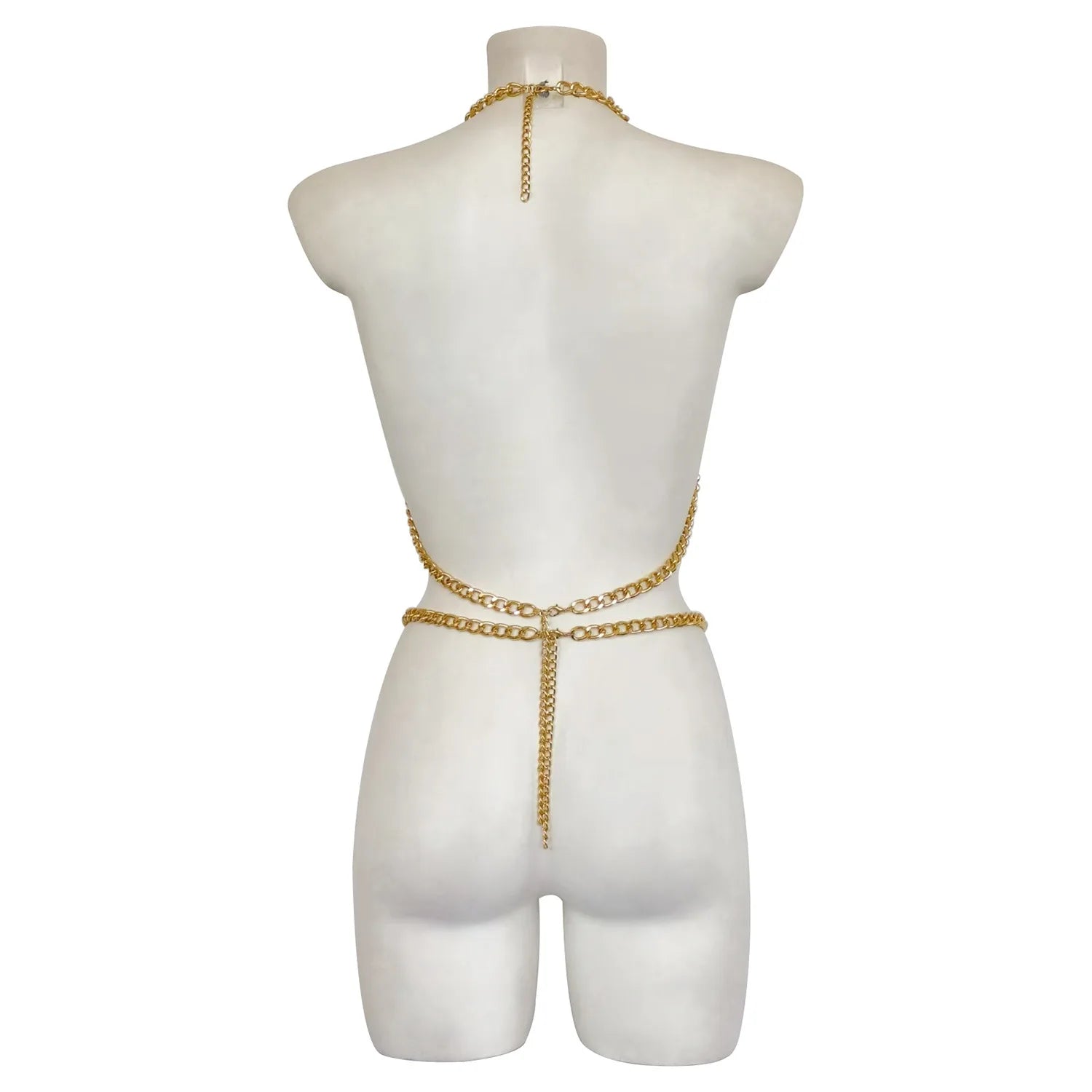 Handmade Body Chain Jewelry for Women Chunky Metal Wasit Chain Festival Rave Performance Outfit Party Costume Accessories