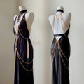 Egyptian Queen Sexy Cosplay Costume Metal Body Chain Gown slim-fit Dress Pharaoh Nile Style Suit Women Halloween Party Outfits