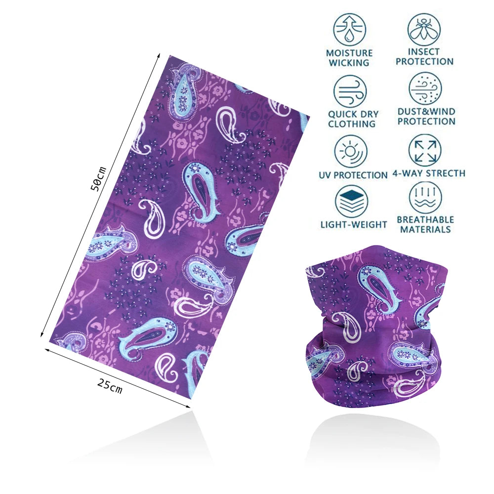 Seamless Bandana Rave Face Cover Scarf Mask Neck Gaiter Face Mask For Men Women Cycling Balaclava Headband Head Wrap Headwear