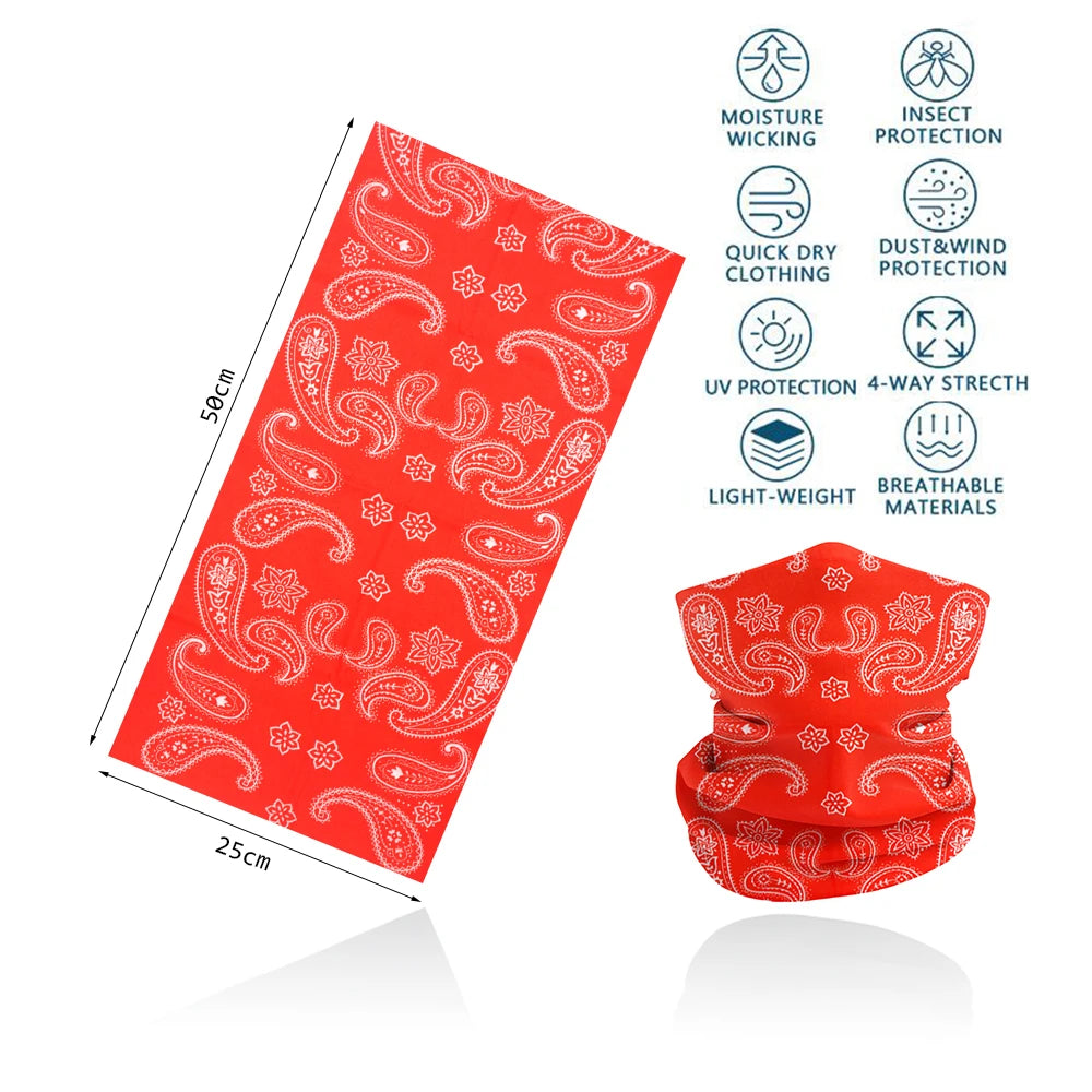 Seamless Bandana Rave Face Cover Scarf Mask Neck Gaiter Face Mask For Men Women Cycling Balaclava Headband Head Wrap Headwear
