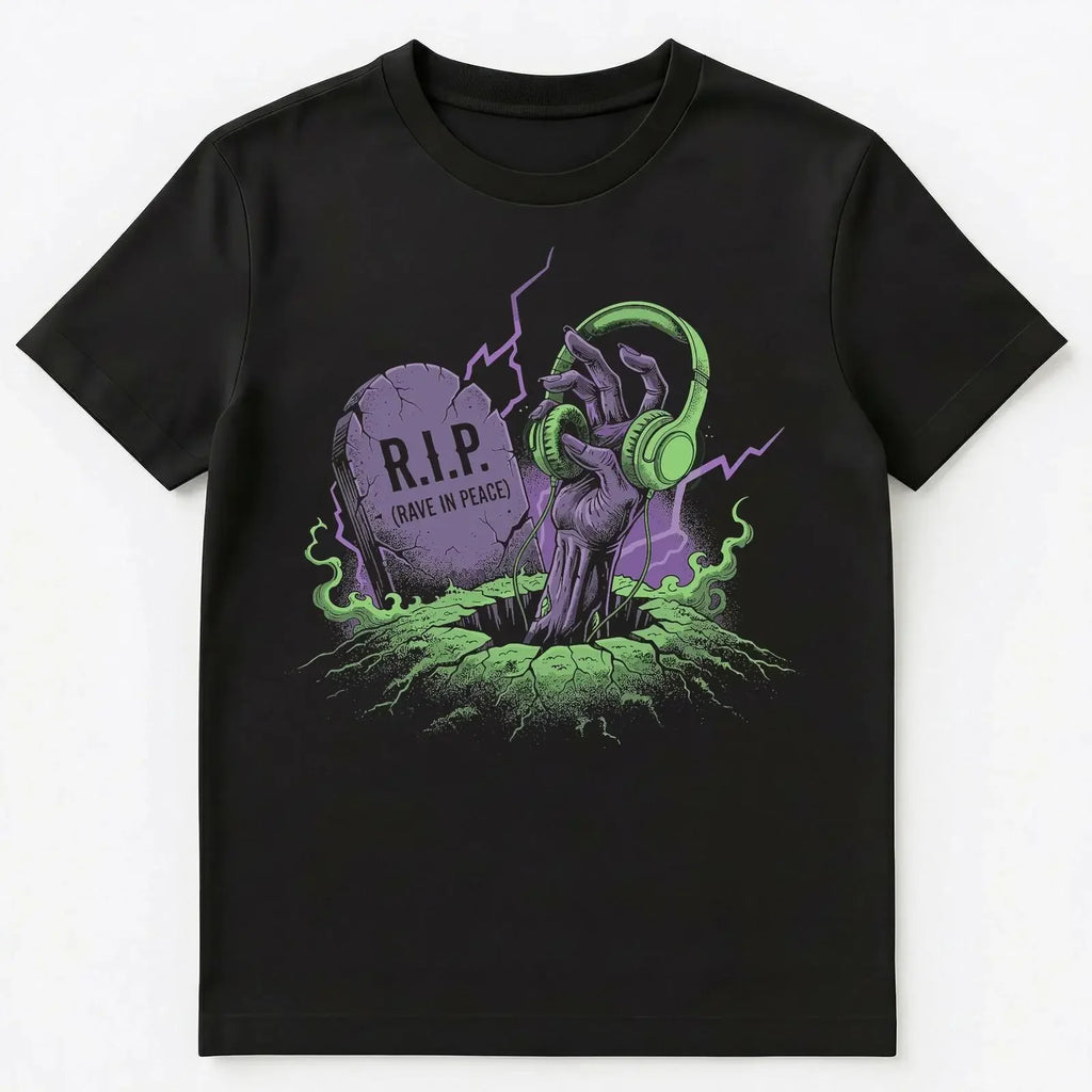 Raver Rave In Peace Edm Music T Shirt vintage Washed streetwear Slightly designer clothes Stretched Versatile Breathable