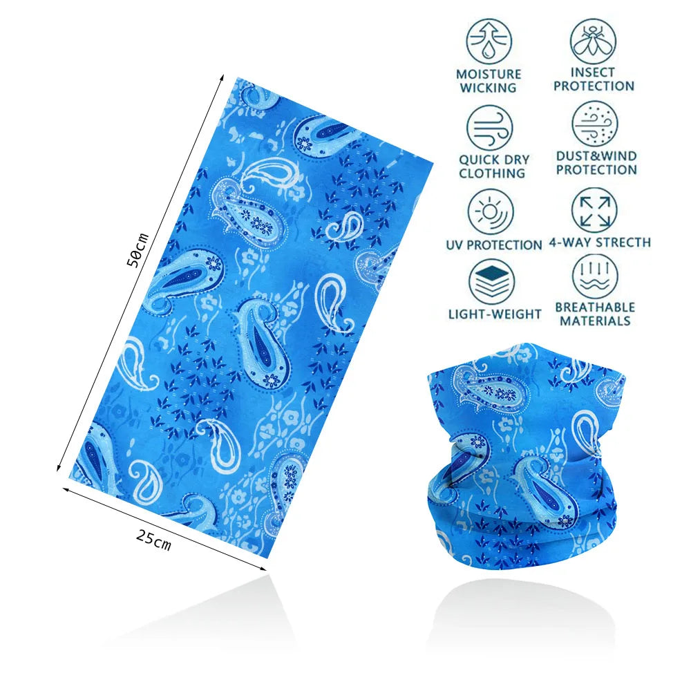 Seamless Bandana Rave Face Cover Scarf Mask Neck Gaiter Face Mask For Men Women Cycling Balaclava Headband Head Wrap Headwear